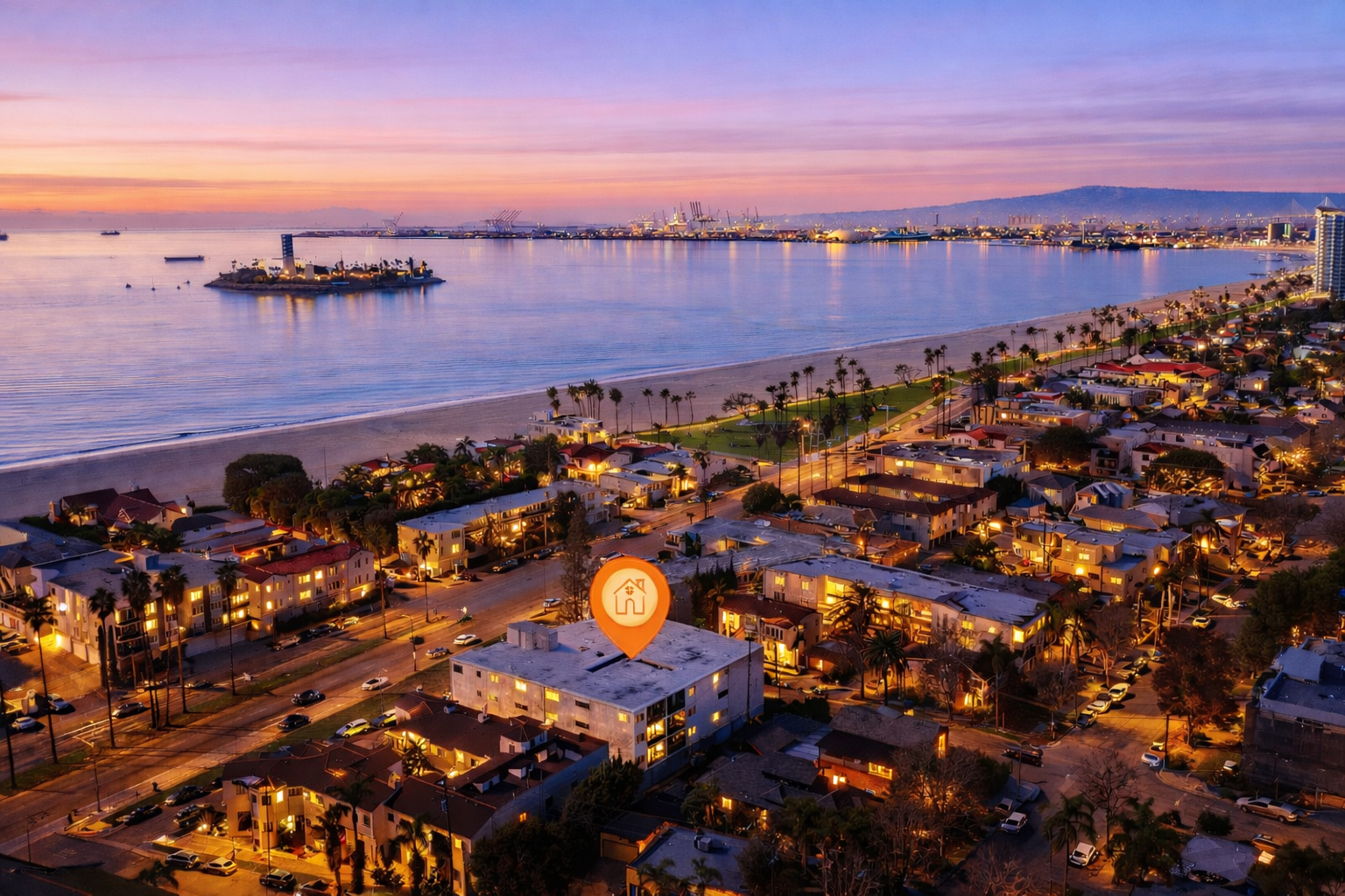 Long beach virtual twilight day to dusk